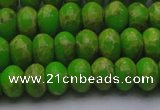 CDE2659 15.5 inches 10*14mm rondelle dyed sea sediment jasper beads