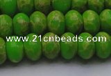 CDE2661 15.5 inches 13*18mm rondelle dyed sea sediment jasper beads