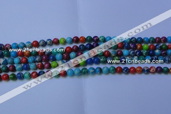 CDE2689 15.5 inches 6mm round mixed color sea sediment jasper beads