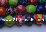 CDE2691 15.5 inches 10mm round mixed color sea sediment jasper beads