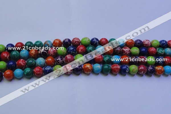 CDE2691 15.5 inches 10mm round mixed color sea sediment jasper beads