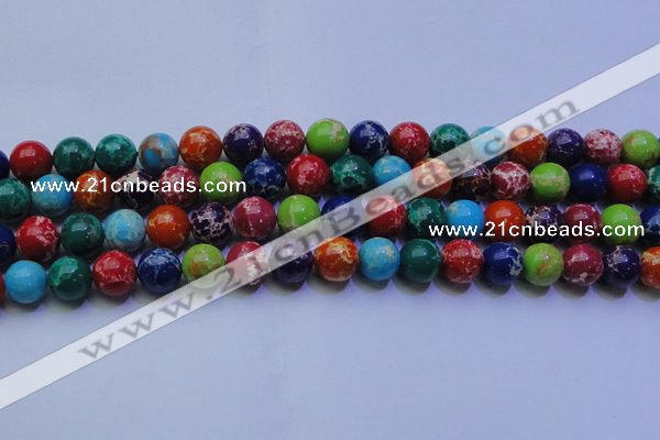 CDE2693 15.5 inches 14mm round mixed color sea sediment jasper beads