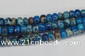 CDE274 15.5 inches 4*6mm rondelle dyed sea sediment jasper beads