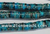 CDE276 15.5 inches 2*8mm heishi dyed sea sediment jasper beads