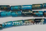 CDE279 15.5 inches 6*12mm tube dyed sea sediment jasper beads