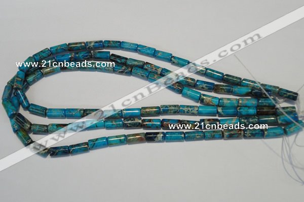 CDE279 15.5 inches 6*12mm tube dyed sea sediment jasper beads