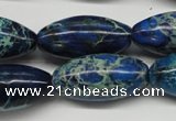 CDE293 15.5 inches 15*30mm rice dyed sea sediment jasper beads