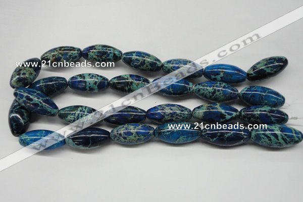 CDE293 15.5 inches 15*30mm rice dyed sea sediment jasper beads