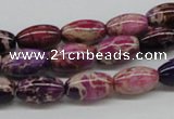 CDE30 15.5 inches 8*12mm rice dyed sea sediment jasper beads