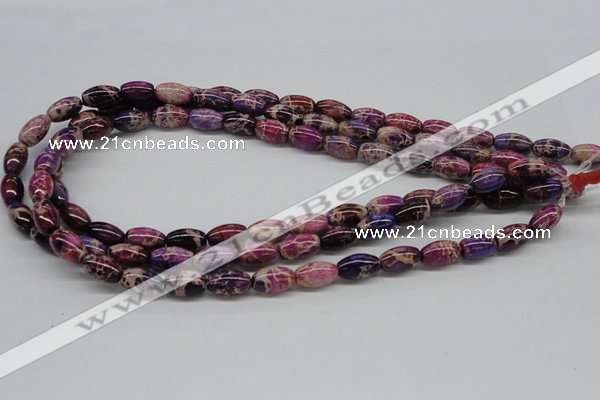 CDE30 15.5 inches 8*12mm rice dyed sea sediment jasper beads