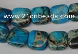 CDE300 15.5 inches 14*14mm square dyed sea sediment jasper beads