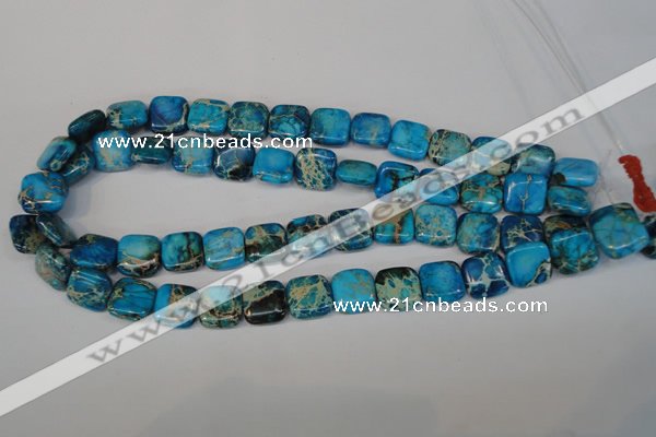 CDE300 15.5 inches 14*14mm square dyed sea sediment jasper beads