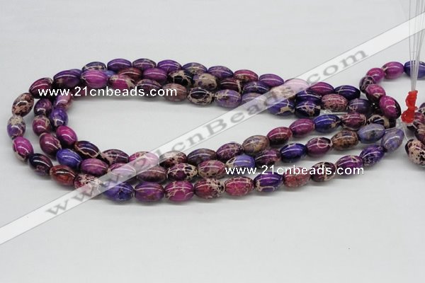 CDE31 15.5 inches 10*14mm rice dyed sea sediment jasper beads