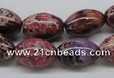 CDE32 15.5 inches 13*18mm rice dyed sea sediment jasper beads