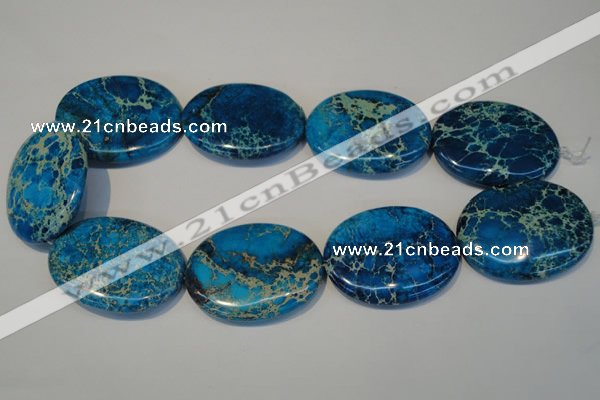 CDE320 15.5 inches 35*45mm oval dyed sea sediment jasper beads