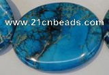 CDE321 15.5 inches 40*50mm oval dyed sea sediment jasper beads