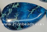 CDE328 15.5 inches 30*50mm flat teardrop dyed sea sediment jasper beads