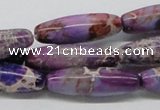 CDE33 15.5 inches 10*30mm rice dyed sea sediment jasper beads