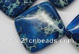 CDE340 15.5 inches 35*35mm diamond dyed sea sediment jasper beads