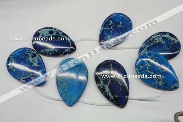 CDE346 Top-drilled 40*60mm flat teardrop dyed sea sediment jasper beads