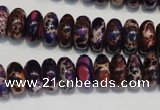 CDE372 15.5 inches 6*12mm rondelle dyed sea sediment jasper beads