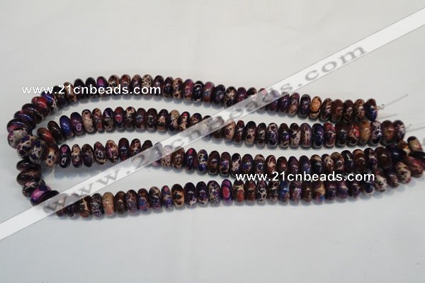 CDE372 15.5 inches 6*12mm rondelle dyed sea sediment jasper beads