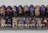 CDE373 15.5 inches 7*14mm rondelle dyed sea sediment jasper beads