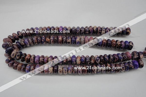 CDE373 15.5 inches 7*14mm rondelle dyed sea sediment jasper beads