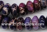 CDE374 15.5 inches 8*16mm rondelle dyed sea sediment jasper beads