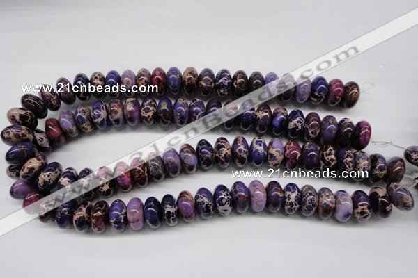 CDE374 15.5 inches 8*16mm rondelle dyed sea sediment jasper beads