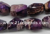 CDE38 15.5 inches 14*18mm faceted nuggets dyed sea sediment jasper beads