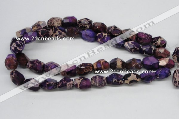 CDE38 15.5 inches 14*18mm faceted nuggets dyed sea sediment jasper beads