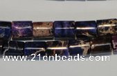 CDE380 15.5 inches 8*10mm tube dyed sea sediment jasper beads