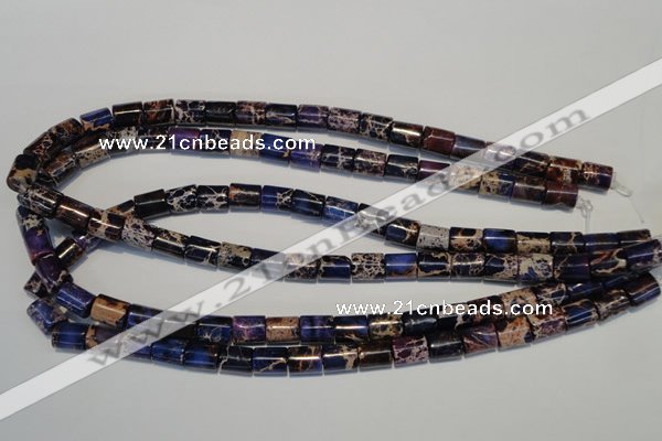 CDE380 15.5 inches 8*10mm tube dyed sea sediment jasper beads