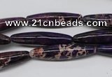 CDE383 15.5 inches 7*30mm rice dyed sea sediment jasper beads