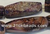 CDE388 15.5 inches 14*44mm faceted rice dyed sea sediment jasper beads