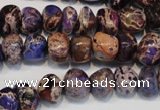 CDE391 15.5 inches 8*12mm nugget dyed sea sediment jasper beads