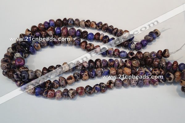 CDE391 15.5 inches 8*12mm nugget dyed sea sediment jasper beads