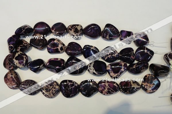 CDE394 15.5 inches 20*25mm nugget dyed sea sediment jasper beads