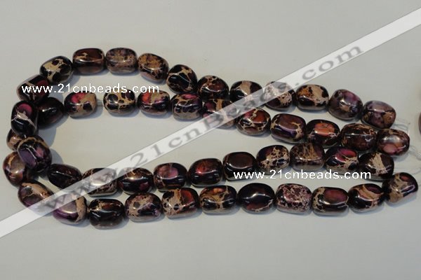 CDE395 15.5 inches 12*16mm nugget dyed sea sediment jasper beads