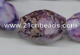 CDE40 15.5 inches 20*30mm faceted nuggets dyed sea sediment jasper beads