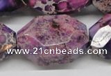 CDE41 15.5 inches 25*35mm faceted nuggets dyed sea sediment jasper beads