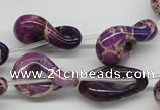 CDE42 15.5 inches 15*24mm petal shaped dyed sea sediment jasper beads