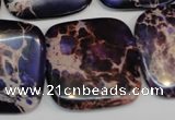 CDE430 15.5 inches 30*30mm square dyed sea sediment jasper beads