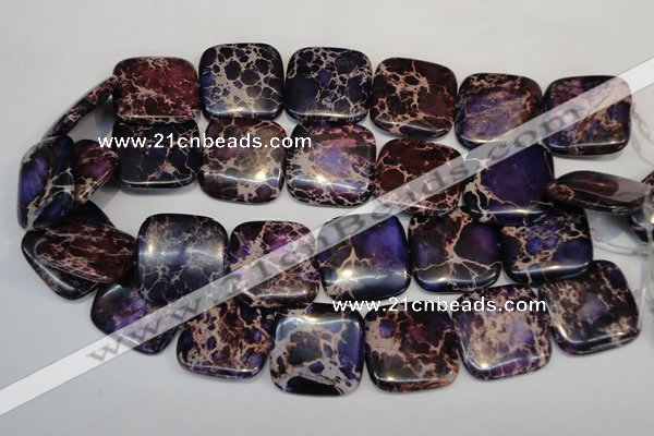 CDE430 15.5 inches 30*30mm square dyed sea sediment jasper beads