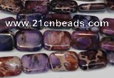 CDE435 15.5 inches 10*14mm rectangle dyed sea sediment jasper beads