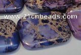 CDE442 15.5 inches 25*35mm rectangle dyed sea sediment jasper beads