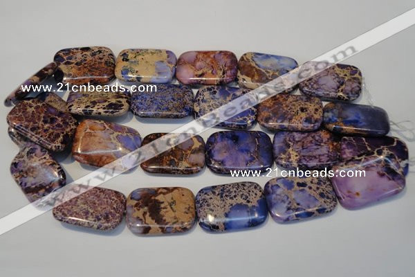 CDE442 15.5 inches 25*35mm rectangle dyed sea sediment jasper beads