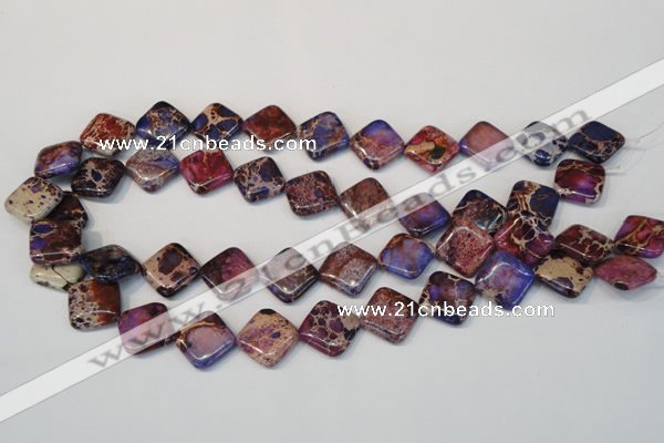 CDE445 15.5 inches 16*16mm diamond dyed sea sediment jasper beads