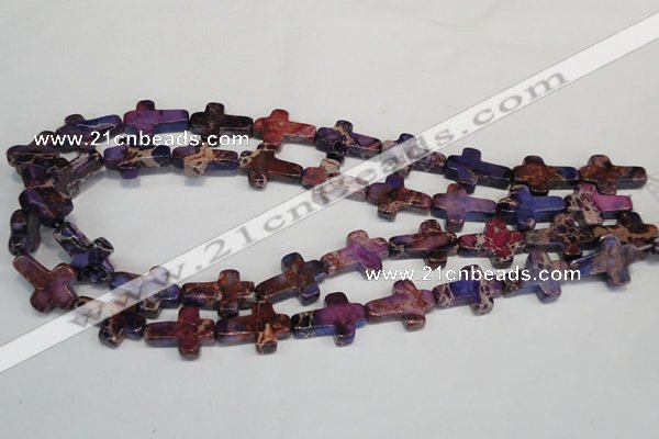 CDE450 15.5 inches 15*20mm cross dyed sea sediment jasper beads